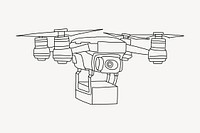 Delivery drone, technology line art illustration vector