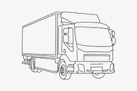 Moving truck, vehicle line art illustration vector