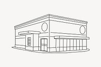 Cafe building line art illustration vector