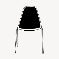 Chair furniture line art illustration vector