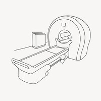 Medical MRI scanner line art illustration vector