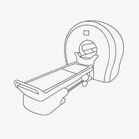 Medical MRI scanner line art illustration