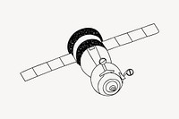 Space satellite, technology line art illustration vector