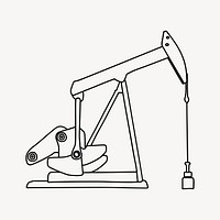 Horsehead pump, industry line art illustration vector