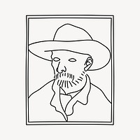 Man portrait line art illustration vector