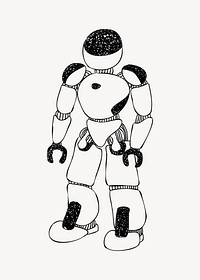 Robot, smart technology line art illustration vector