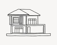 House architecture line art illustration vector