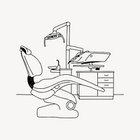 Dentist operation room, healthcare line art illustration vector