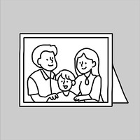 Family photo line drawing vector