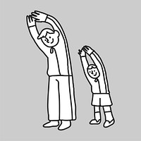 Father son flat line vector