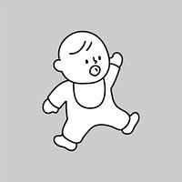 Baby boy flat line vector