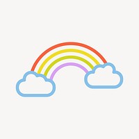 Rainbow weather icon, line art design vector