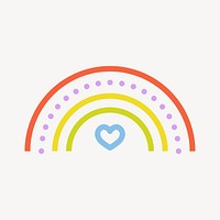 Rainbow weather icon, line art design vector