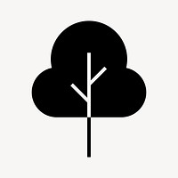 Tree environment icon, line art design vector