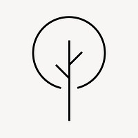 Tree environment icon, line art design vector