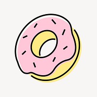 Donut food icon, line art design vector