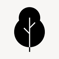 Tree environment icon, line art design vector