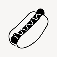 Hot dog food icon, line art design vector