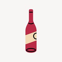 Wine bottle icon, line art design vector