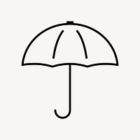 Umbrella weather icon, line art design vector