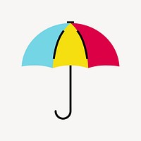 Umbrella weather icon, line art design vector