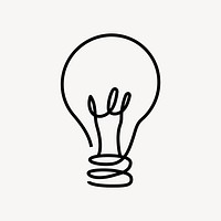 Light bulb icon, line art design vector