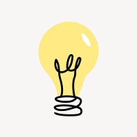 Light bulb icon, line art design vector