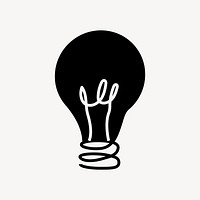 Light bulb icon, line art design vector