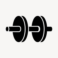 Dumb bell fitness icon, line art design vector