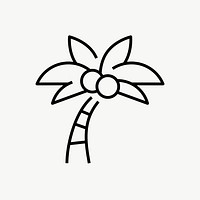 Coconut tree icon, line art design vector