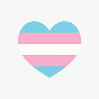 Transgender  flag heart icon, line art design vector