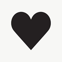 Black heart icon, line art design vector