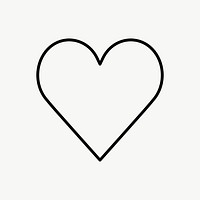 Heart icon, line art design vector