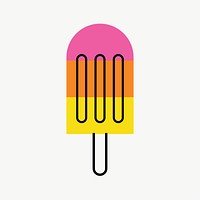 Popsicle food icon, line art design vector