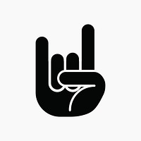 Rock n' roll hand icon, line art design vector