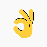 Okay hand sign icon, line art design vector