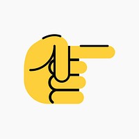 Pointing finger direction icon, line art design vector