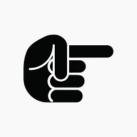 Pointing finger direction icon, line art design vector