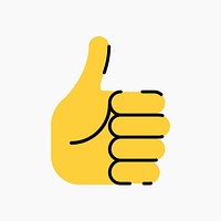 Thumbs up hand icon, line art design vector