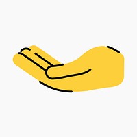 Helping hand  icon, line art design vector