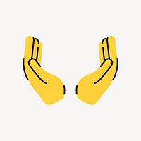 Praying hands icon, line art design vector