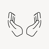 Praying hands icon, line art design vector