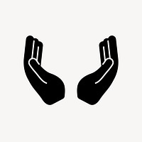 Praying hands icon, line art design vector