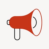 Megaphone marketing icon, line art design vector