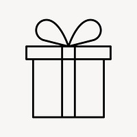 Gift box reward icon, line art design vector