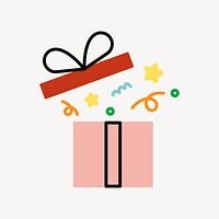 Gift box reward icon, line art design vector