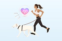 Walking dog 3D remix vector illustration