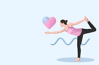 Yoga blue background, 3d remix vector illustration