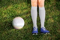 Football socks mockup, sportswear psd