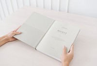 Woman reading a book mockup